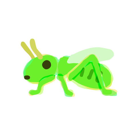 Illustration of Grasshopper. Hand drawn vector illustration. Cute Illustrations For Kidsのイラスト素材