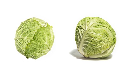 Kale or cabbage isolated on white side viewの写真素材