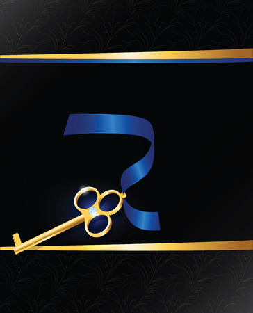Real estate luxury background with shine gold key with diamond.のイラスト素材