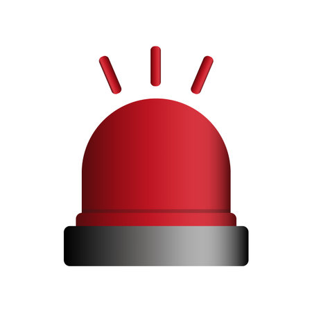 Emergency siren icon. Red light symbol. Warning alarm Vector. Alert signal illustration. EPS 10.のイラスト素材