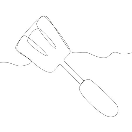 Hand drawn spatula. Kitchen utensil tool. Cooking instrument symbol. Chef accessory Vector. EPS 10.のイラスト素材