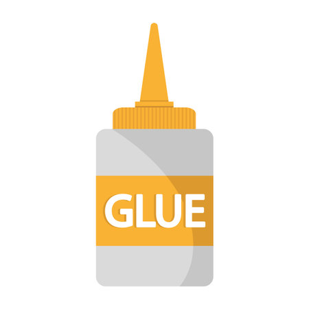 Bottle of glue. Adhesive bonding liquid. Glue adhesive Vector. Craft supply illustration. EPS 10.のイラスト素材