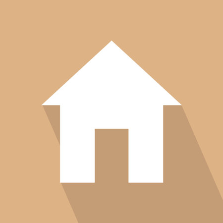 Home house symbol. Long shadow icon. Flat design concept. Vector building silhouette. EPS 10.のイラスト素材