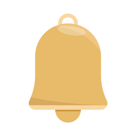 Notification bell icon. Golden alert symbol. Reminder Vector element. Signal sound object. EPS 10.のイラスト素材