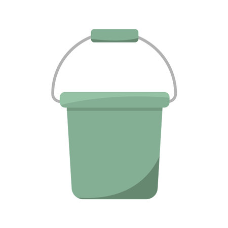 Plastic bucket icon. Water container symbol. Home cleaning Vector. Household tool illustration. EPS 10.のイラスト素材