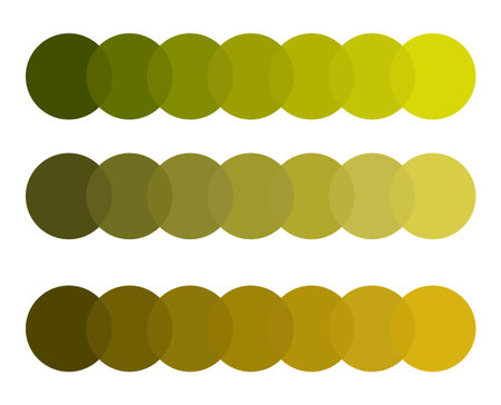 Olive horizontal palette. Gradient color shades. Rectangular form Vector. Earthy tonal range. EPS 10.のイラスト素材