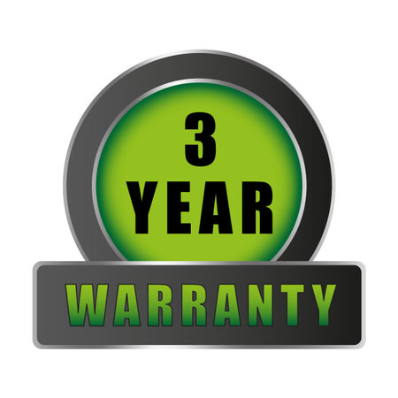 Warranty button icon. Number three symbol. Green year guarantee. Three year warranty. EPS 10.のイラスト素材