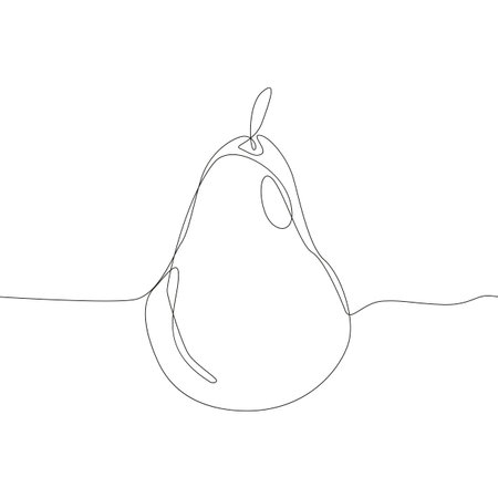 Pear fruit illustration. Continuous line art. Organic food drawing. Minimalistic healthy Vector. EPS 10.のイラスト素材