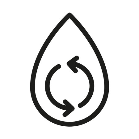 Water drop icon. Recycle symbol inside. Environment cycle Vector. Clean liquid emblem.のイラスト素材