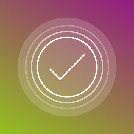 Check mark icon. Approved circle symbol. Success tick Vector. Correct vote sign.のイラスト素材