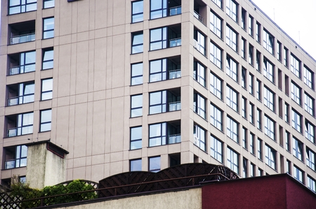 a fine residential building in the cityの写真素材