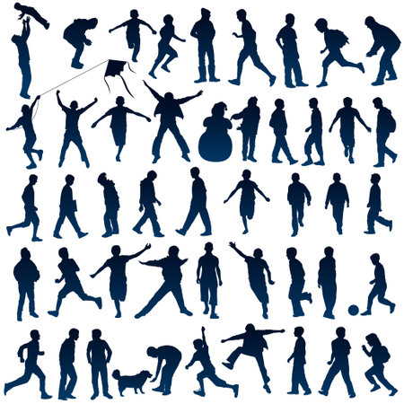 Children silhouettesのイラスト素材