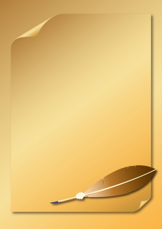 Feather and paperのイラスト素材