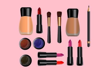Glamorous make-up icons set - vector.のイラスト素材
