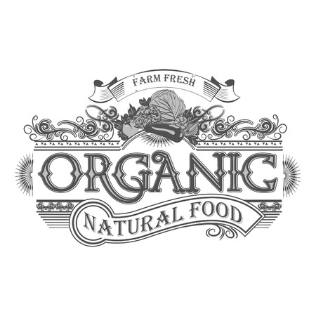 Vector retro farm fresh emblem. Vintage farm logoのイラスト素材