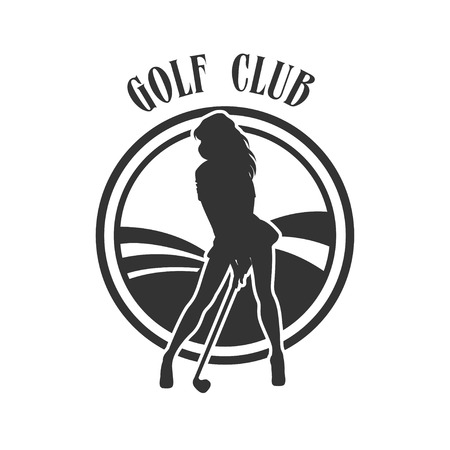 Vector sign woman play golfのイラスト素材