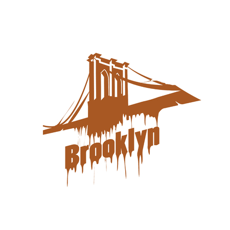 New York  Brooklyn Bridge Design emblemのイラスト素材