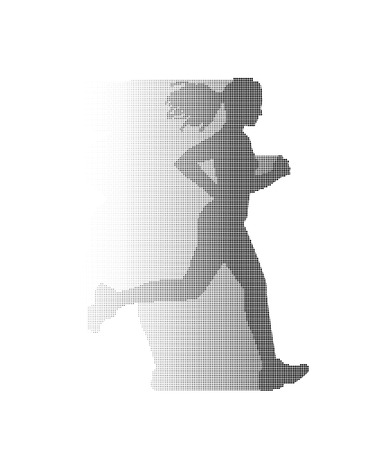 Running woman. The silhouette on a white backgroundのイラスト素材