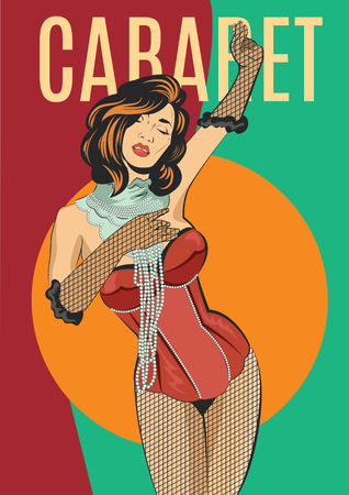 Cabaret retro poster Vector illustrationのイラスト素材