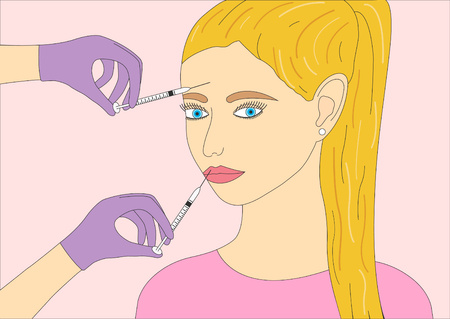 Procedure for injecting beautyのイラスト素材