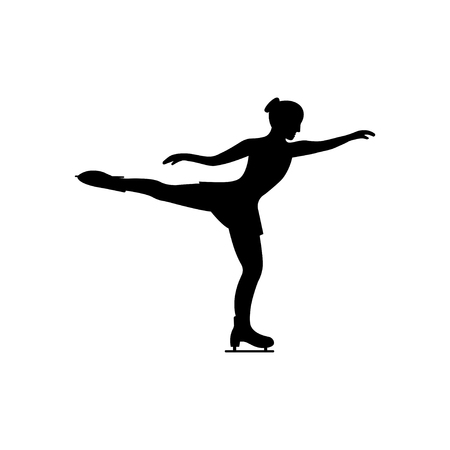 Womens figure skating Isolated icon isolated on plain backgrounf.のイラスト素材