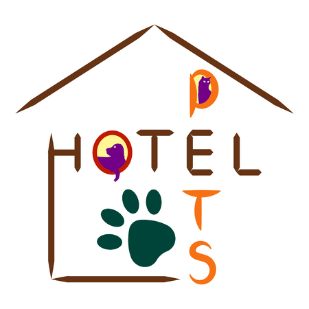 Hotel icon for pets on a white background illustration.のイラスト素材