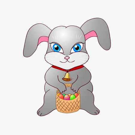Cute easter bunny isolated on white background. Vector illustrationのイラスト素材