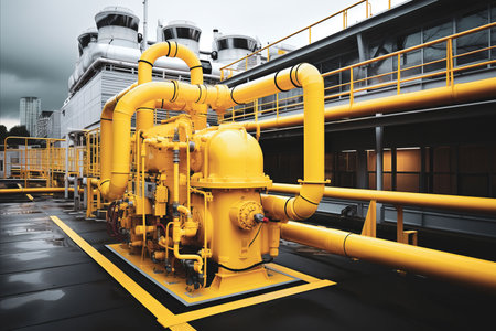 High-Quality Stock Photo of Efficient and Reliable Gas Pipeline System for Industrial Applicationsの素材