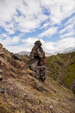 mountain landscape against the sky in the North Caucasusの写真素材