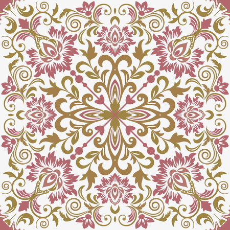 Damask seamless floral background pattern. Vector illustrationのイラスト素材