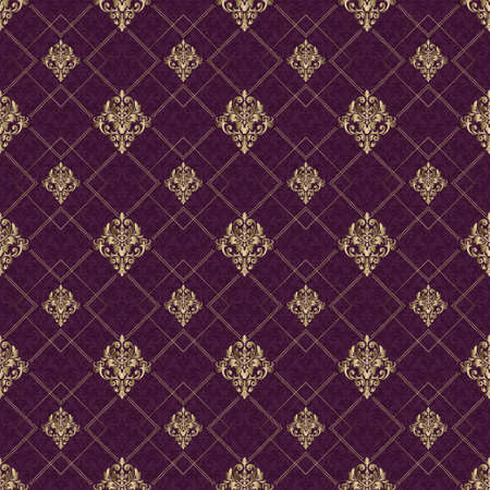Damask vector pattern. Seamless vintage wallpaper or background for design.のイラスト素材