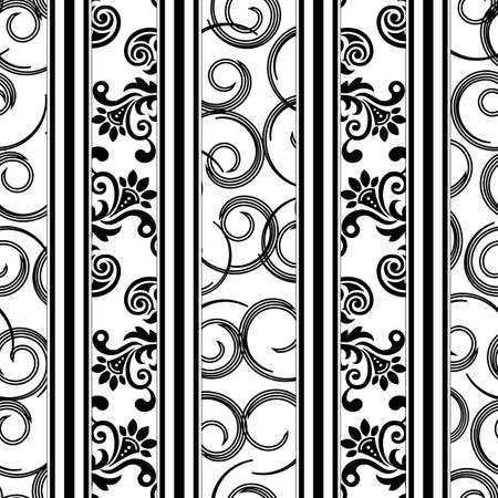 Oriental vector pattern with arabesques and floral elements. Seamless vector background. Vector illustration.のイラスト素材