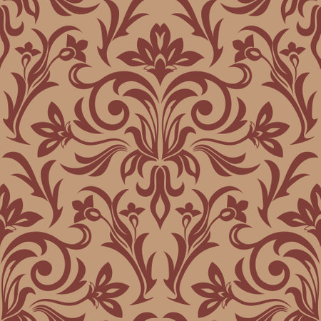 Damask seamless floral background pattern. Vector illustrationのイラスト素材