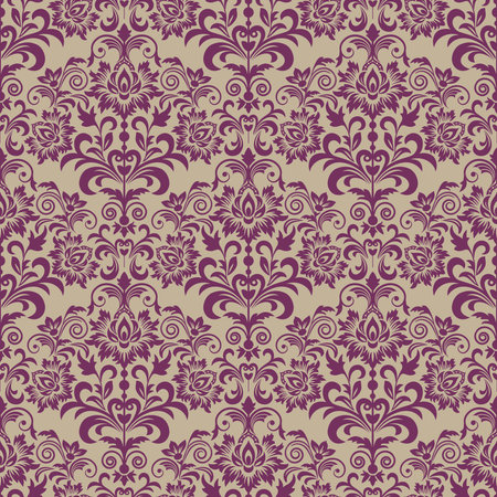 Damask seamless floral background pattern. Vector illustrationのイラスト素材