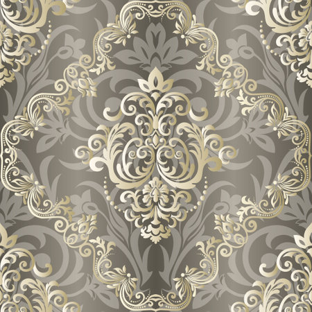 Vector damask seamless pattern background. Elegant luxury texture for wallpapers, backgrounds and page fill.のイラスト素材
