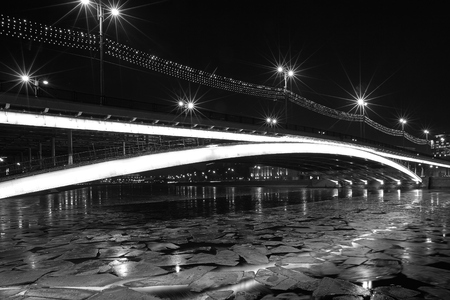 bridge over the moskva river in winterの写真素材