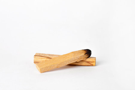 Palo Santo bars close-up and copy space. Ritual cleansing with sacred ibiocai, meditation,...
