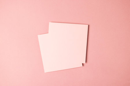 Business card present pink for celebration design. Greeting card template. Celebration banner. Festive gift box. Holiday banner design. Romantic background. Holiday wedding.の写真素材