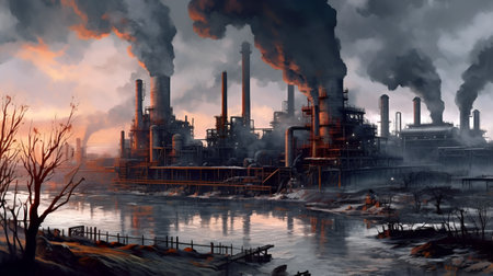 Oil refining and production plants , Energy storage system. Automated manufacturing facility. generated AIの素材