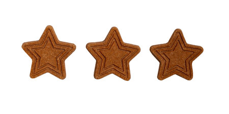 Childrens organic gluten and sugar free cookies on a white background, isolated