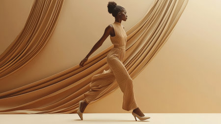 Creative concept in Trend color 2025 Mocha Mousse pantone, generated AIの素材