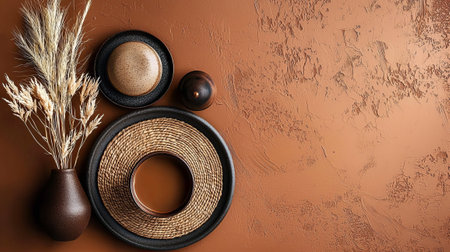 Creative concept in Trend color 2025 Mocha Mousse pantone, generated AIの素材