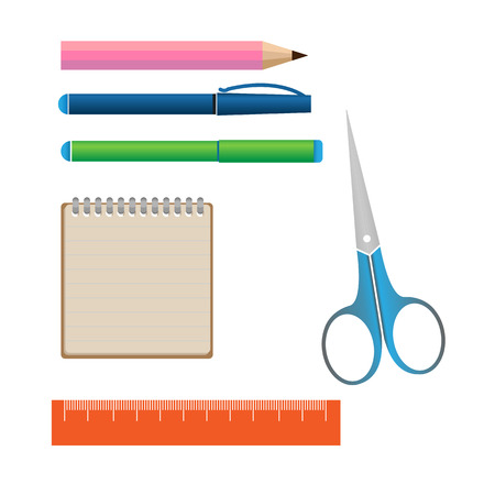 Stationery set iconsのイラスト素材