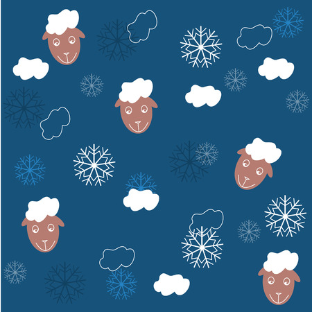 Christmas Lamb. Merry Christmas and Happy New Year 2015.のイラスト素材