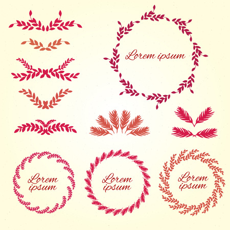 Set flower ornament. Design elements. Vector illustrationのイラスト素材