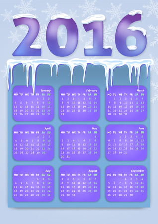 Calendar for 2016のイラスト素材