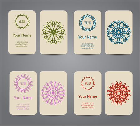 Business card. Vintage geometric decorative elements. Hand drawn background.のイラスト素材