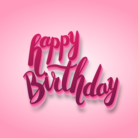 Happy Birthday vector card. Handdrawn, lettering design for invitation and greeting card. Vector Illustration.のイラスト素材