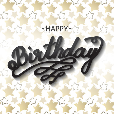 Happy Birthday lettering design for invitation and greeting cardのイラスト素材