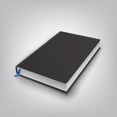 Realistic book with black cover. Mock Up of books. Vector illustのイラスト素材